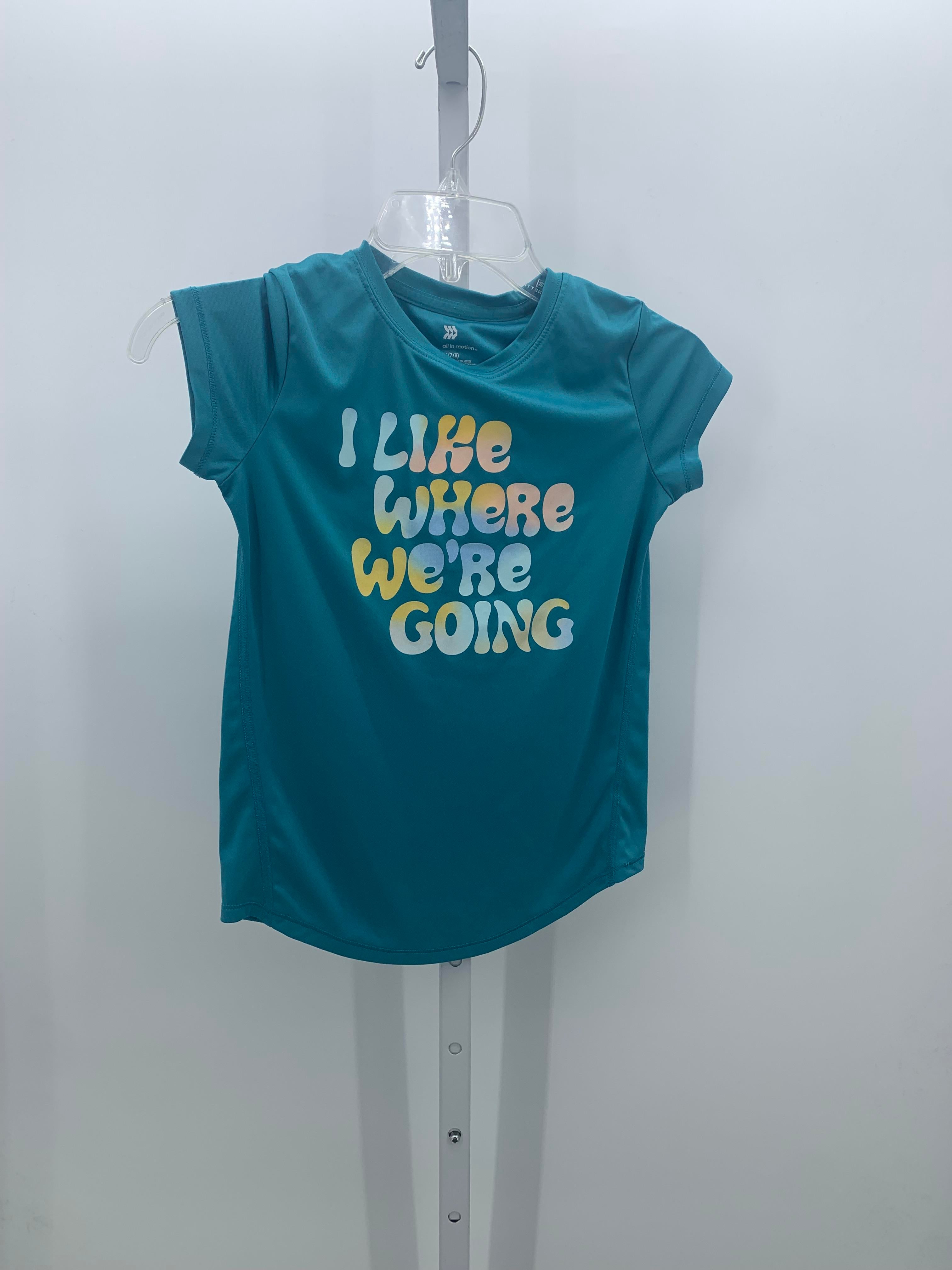 All In Motion Size 7-8 Girls Short Sleeve Shirt