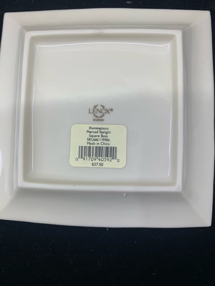 NIB LENOX PEIRCED TEA LIGHT & SHADE.