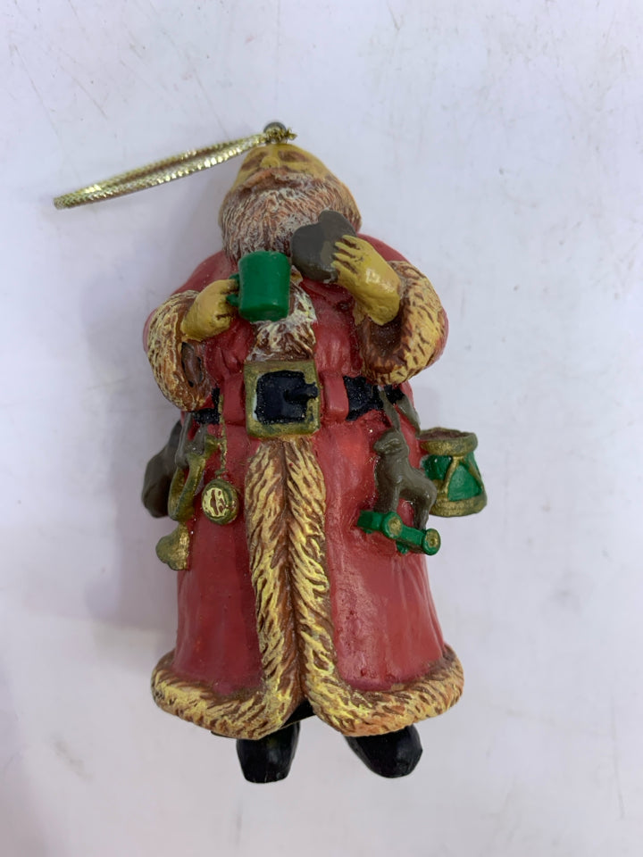 PORCELAIN SANTA ORNAMENT.