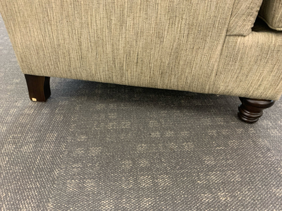 TAN COUCH FURNITURE BROWN LEGS.