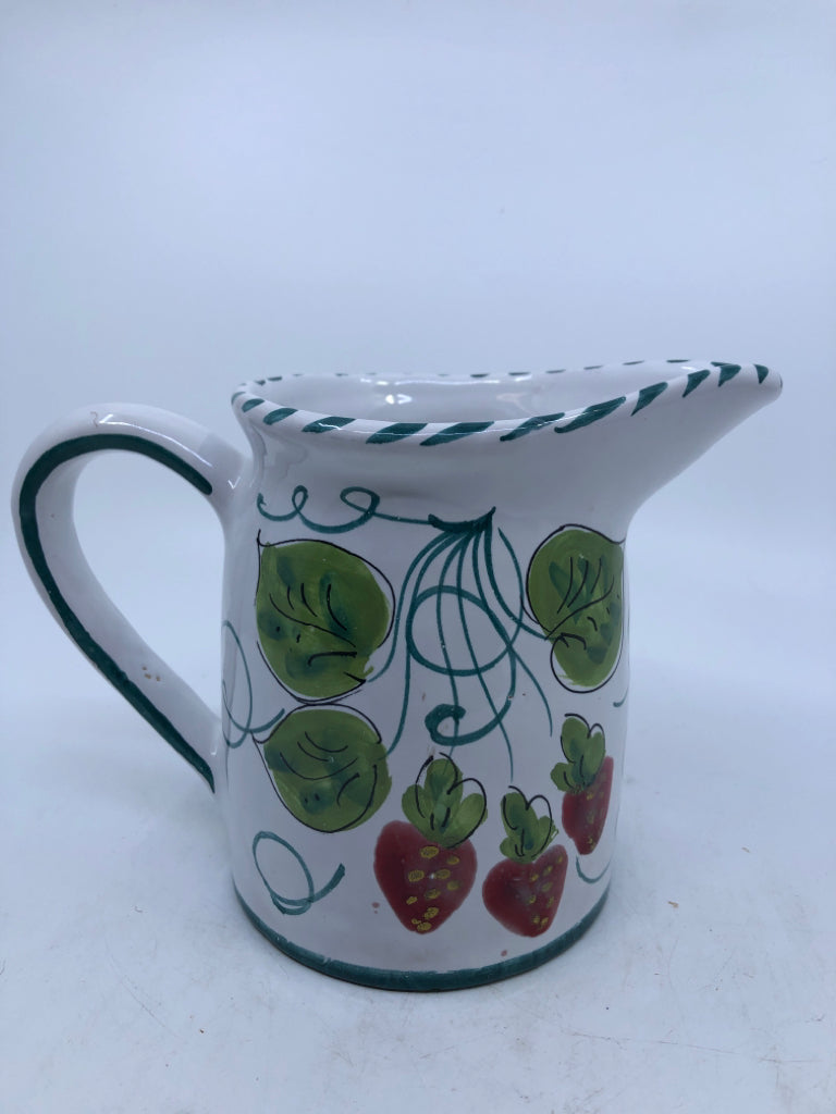 CERAMIC STRAWBERRY PITCHER .