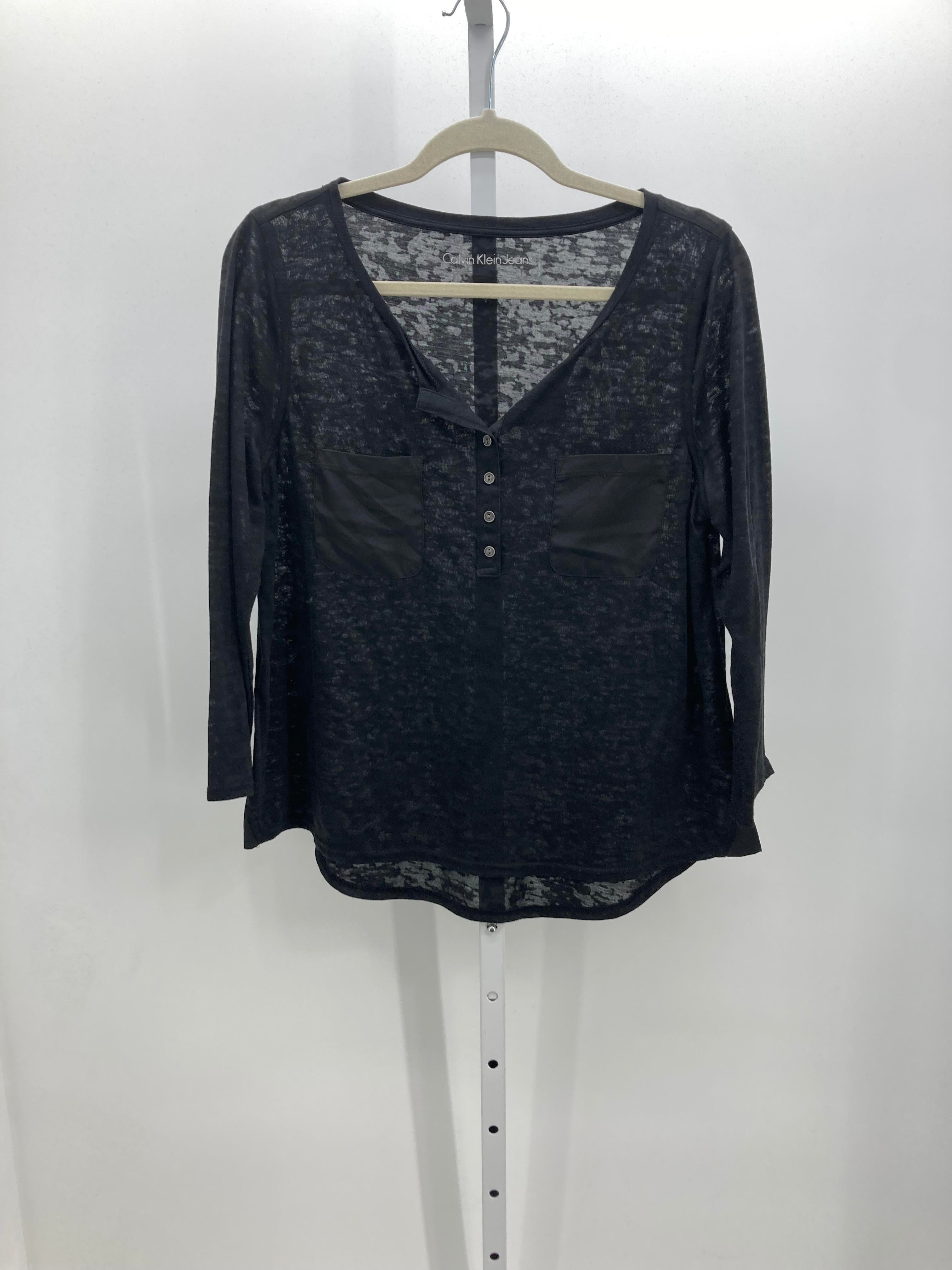 Calvin Klein Size Large Misses 3/4 Sleeve Shirt