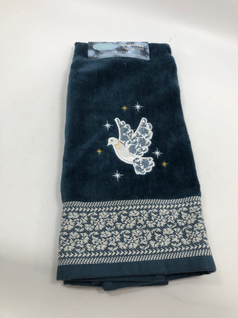 NWT DOVE BLUE HAND TOWEL.