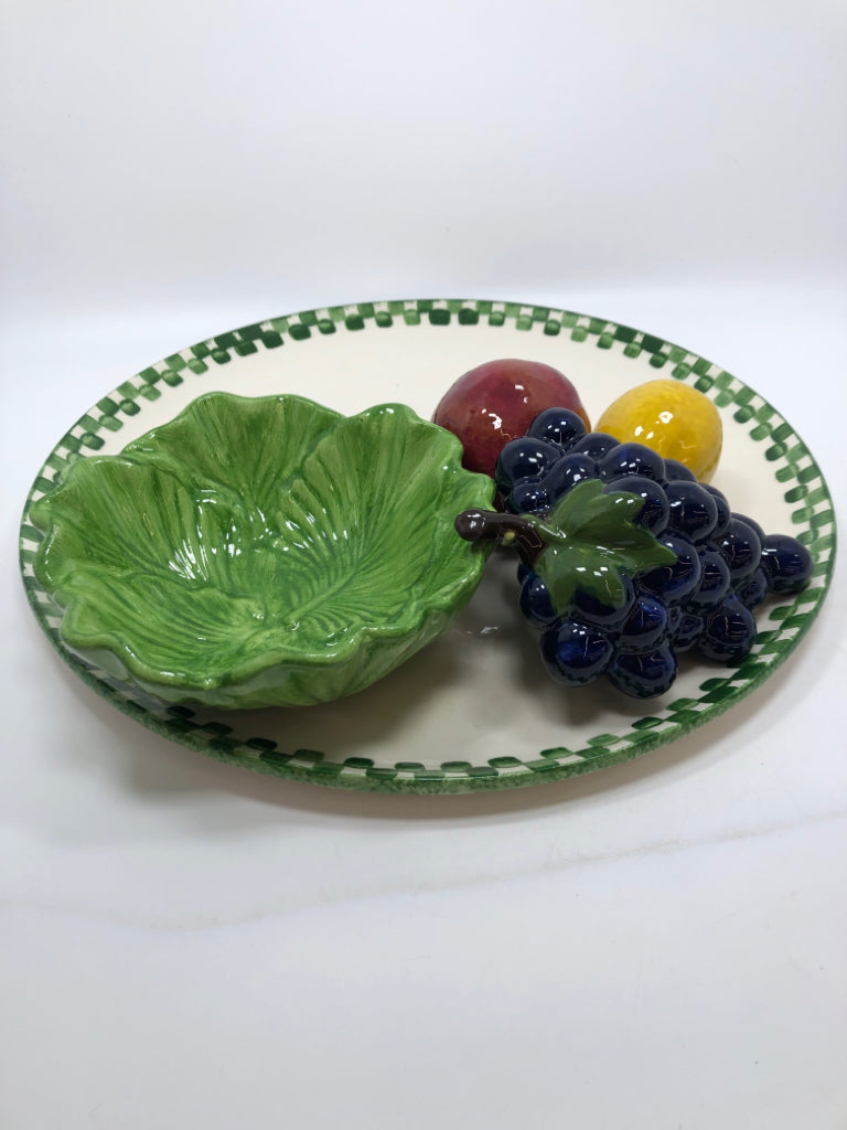 3D CERAMIC VEGGIE PLATTER W/BOWL.