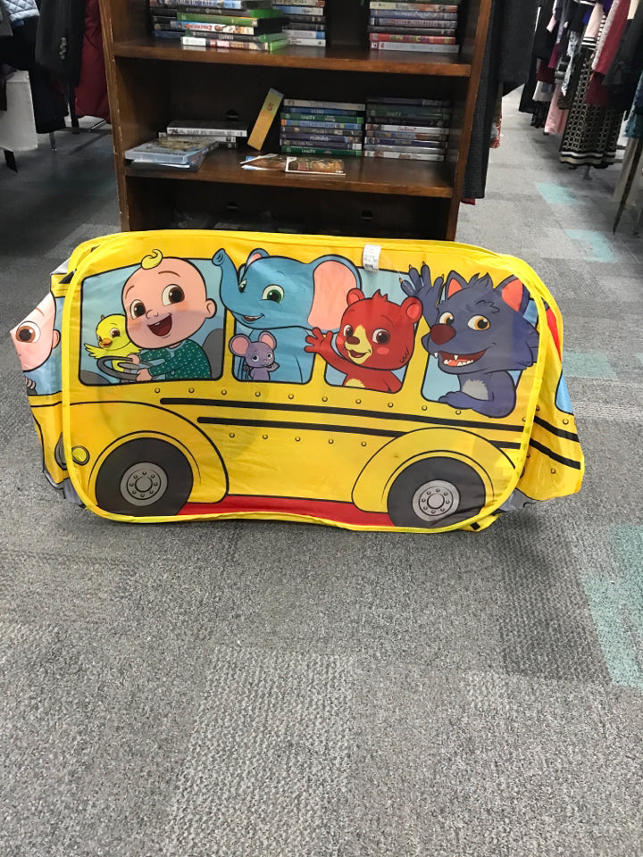 Cocomelon Musical Yellow School Bus Pop Up Tent, Foldable, Imaginative Play