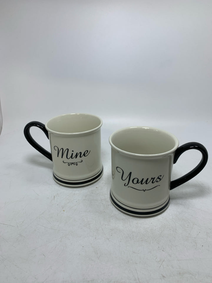 2 PC YOURS/MINE MUGS.