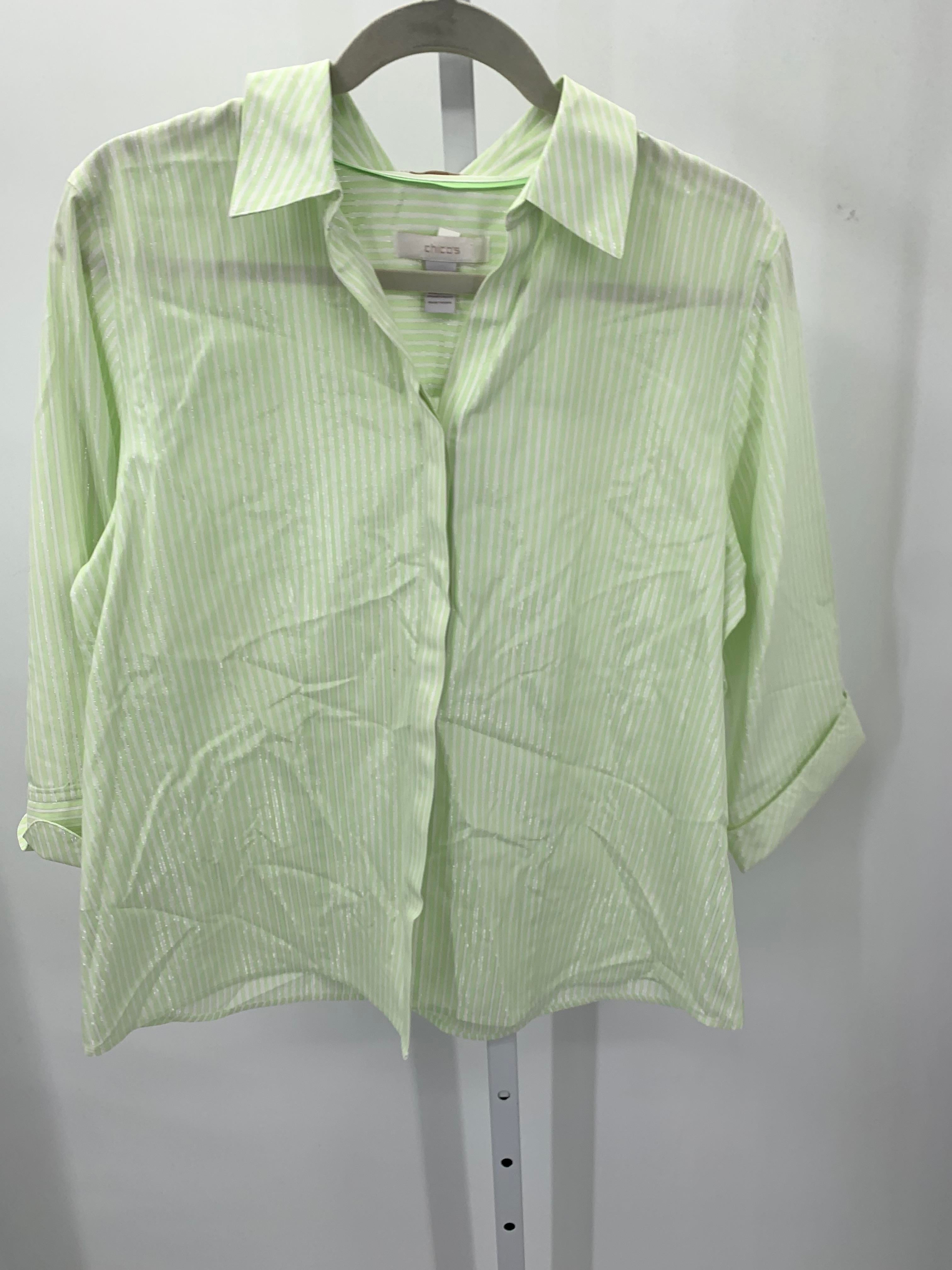 Chico's Size Medium Misses 3/4 Sleeve Shirt