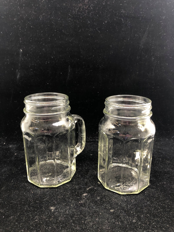 2 MASON JAR MUGS.