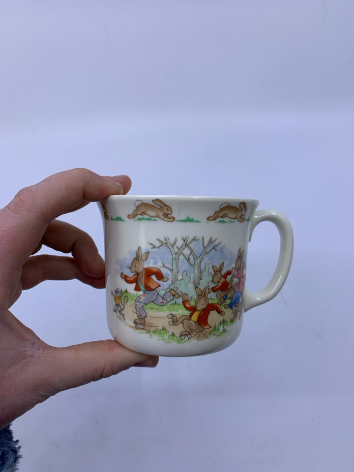 BUNNYKINS ROLLER SKATING THEMED MUG.