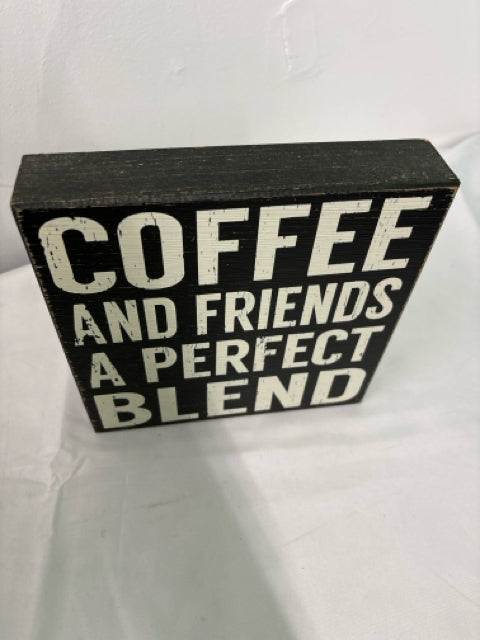 COFFEE & FRIENDS BLOCK SIGN.