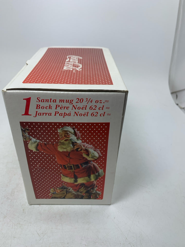 NIB VTG COLA COLA SANTA FROSTED MUG.