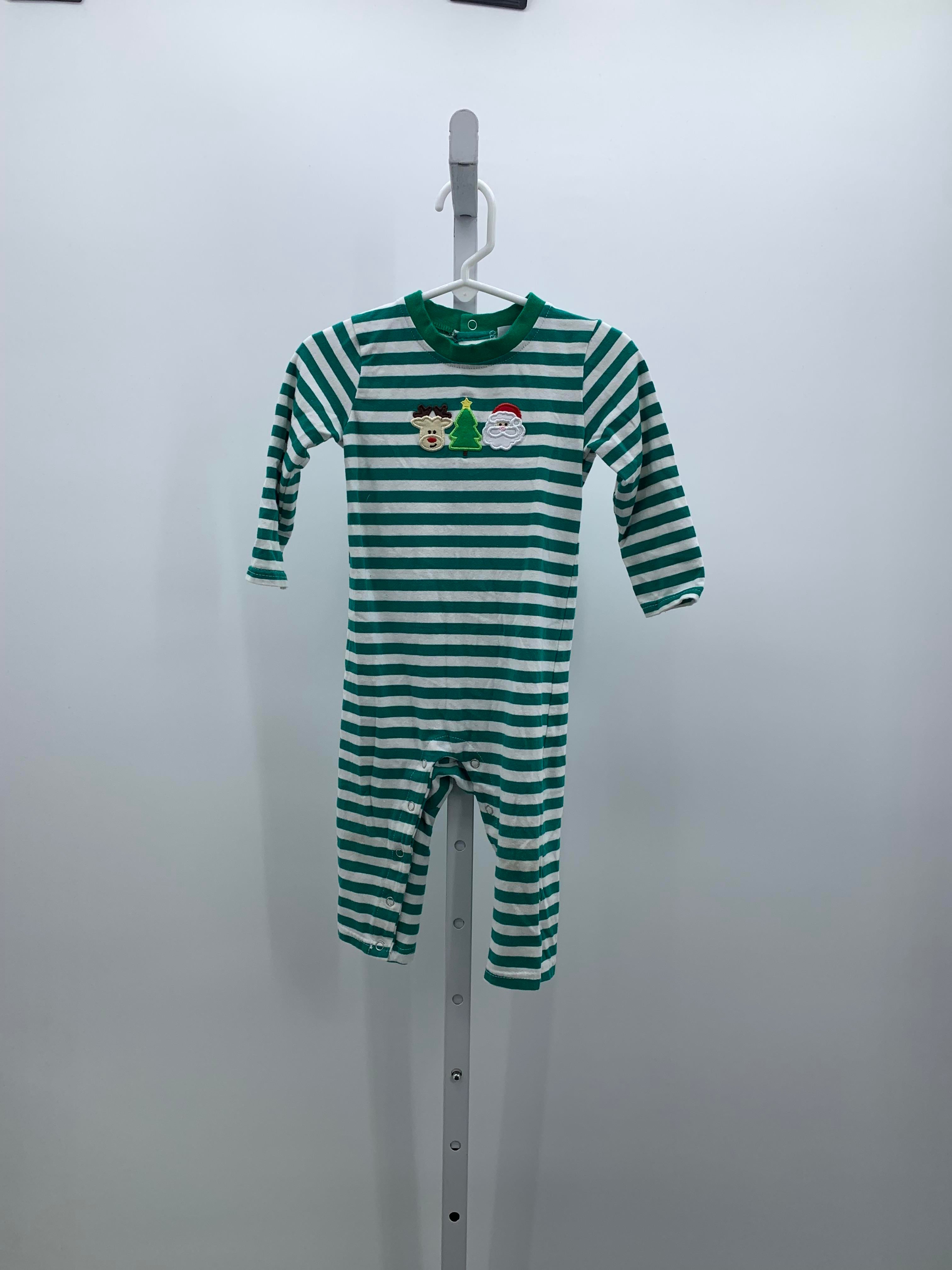 LONG SLV STRIPES ROMPER SANTA.