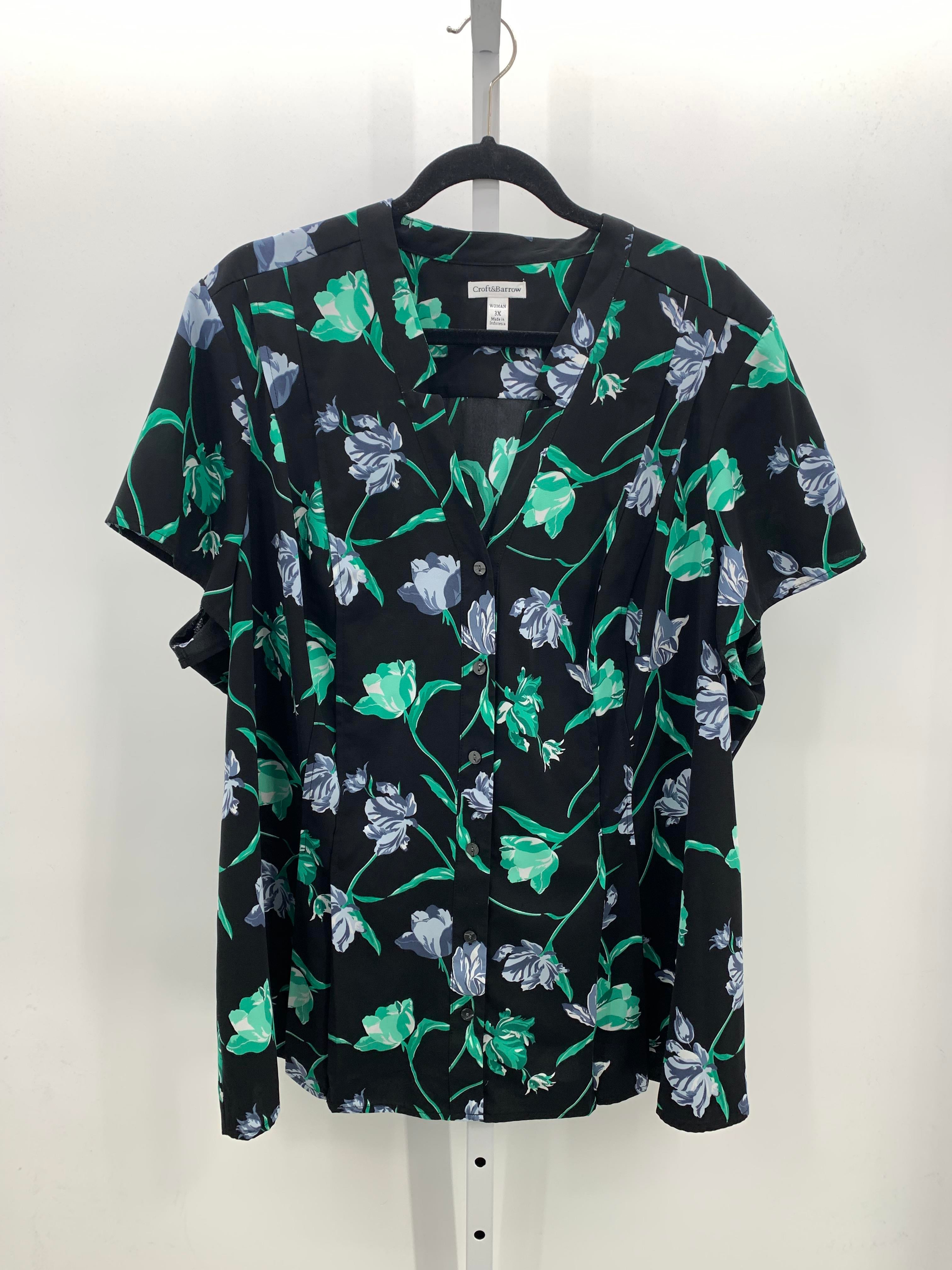Croft & Barrow Size 3X Womens Short Sleeve Shirt