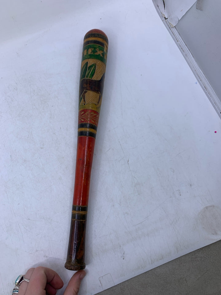 WOOD MEXICO CARVED BAT W/ DONKEY.