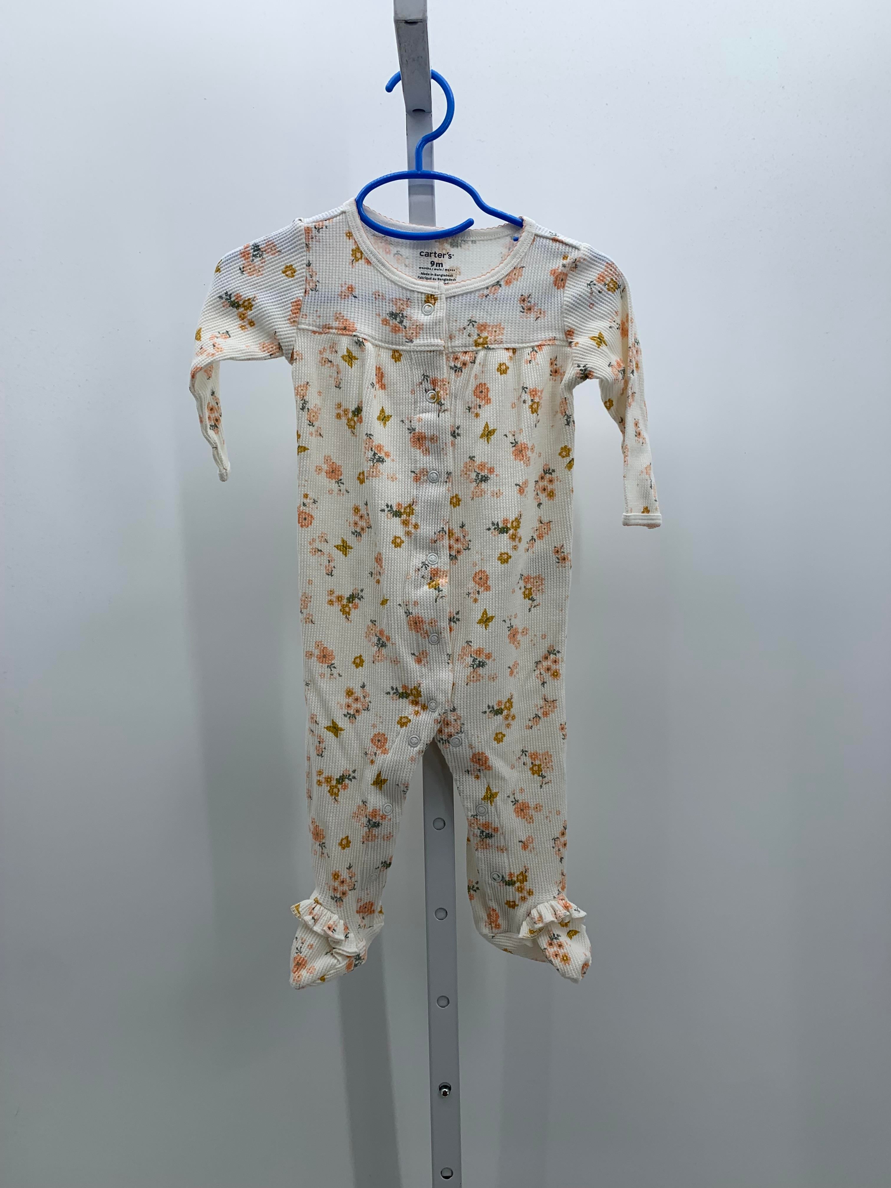 Carters Size 9 Months Girls Long Slv. Romper
