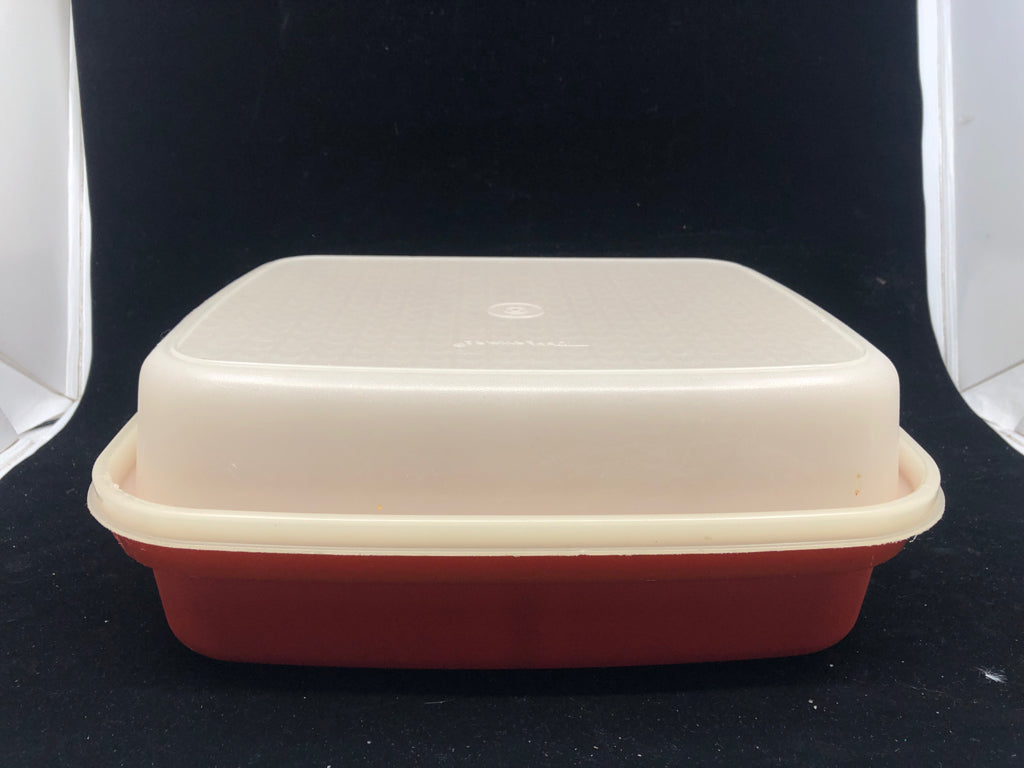 VTG ORANGE RECTANGLE TUPPERWARE.