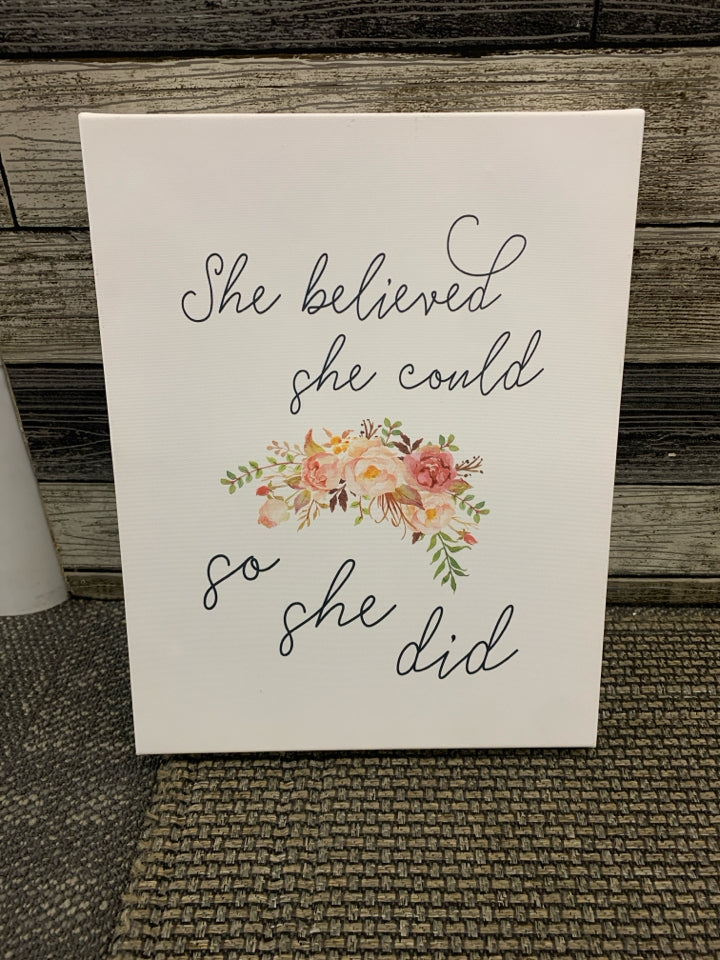 SHE BELIEVED- CANVAS WALL ART.