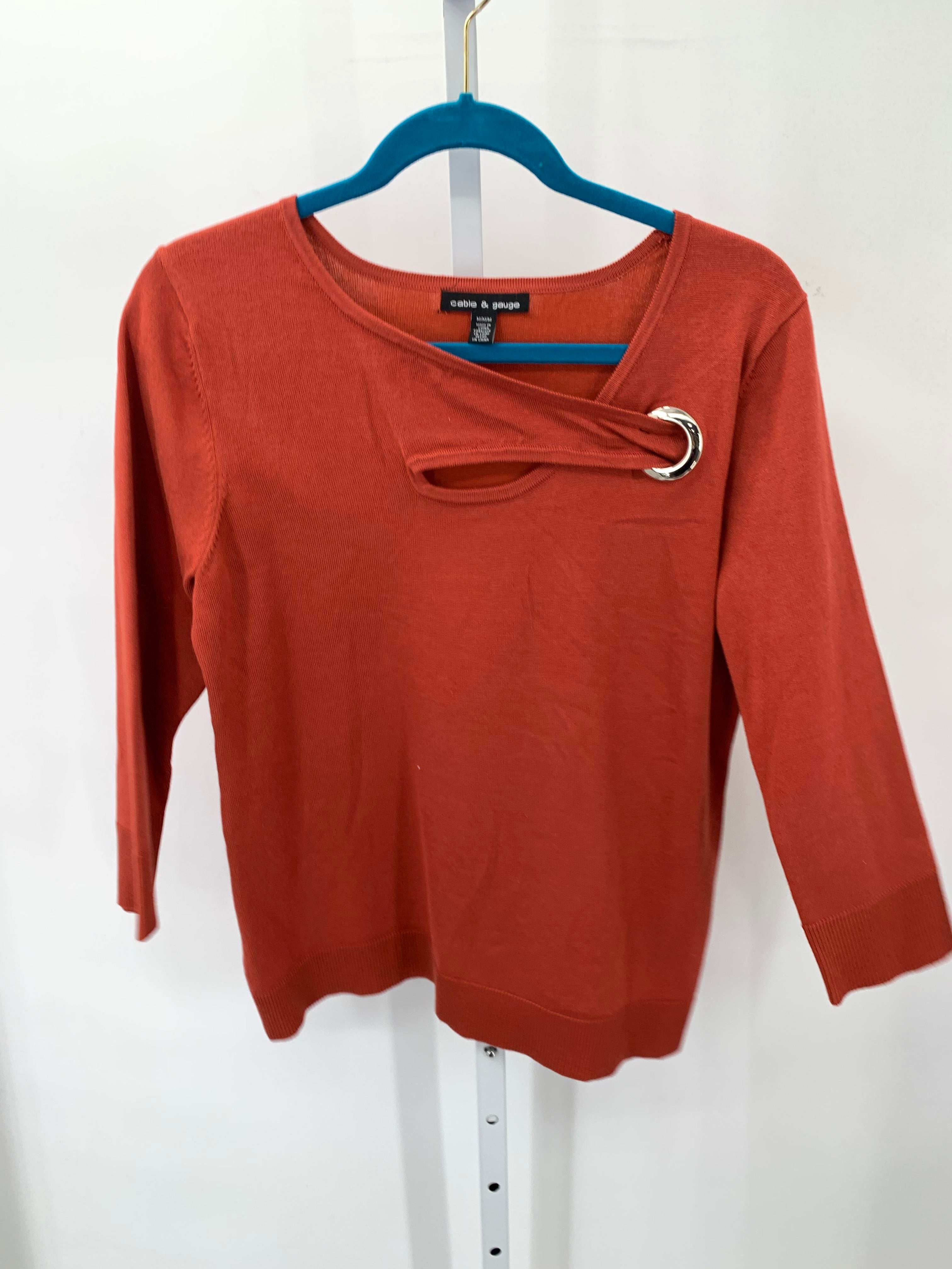 Cable & Gauge Size Medium Misses 3/4 Sleeve Sweater