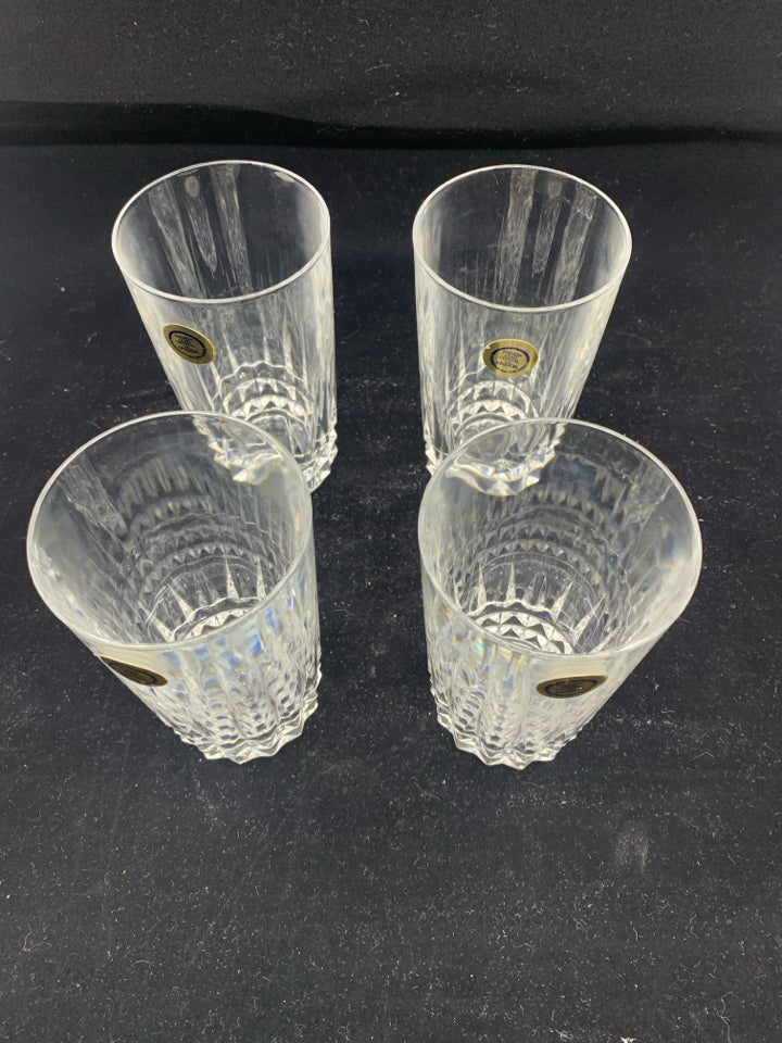 4 ONEIDA CRYSTAL WATER GLASSES.