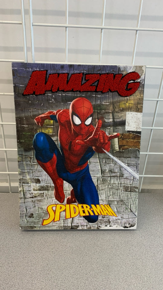 TEXTURED AMAZING SPIDERMAN CANVAS WALL HANGING.
