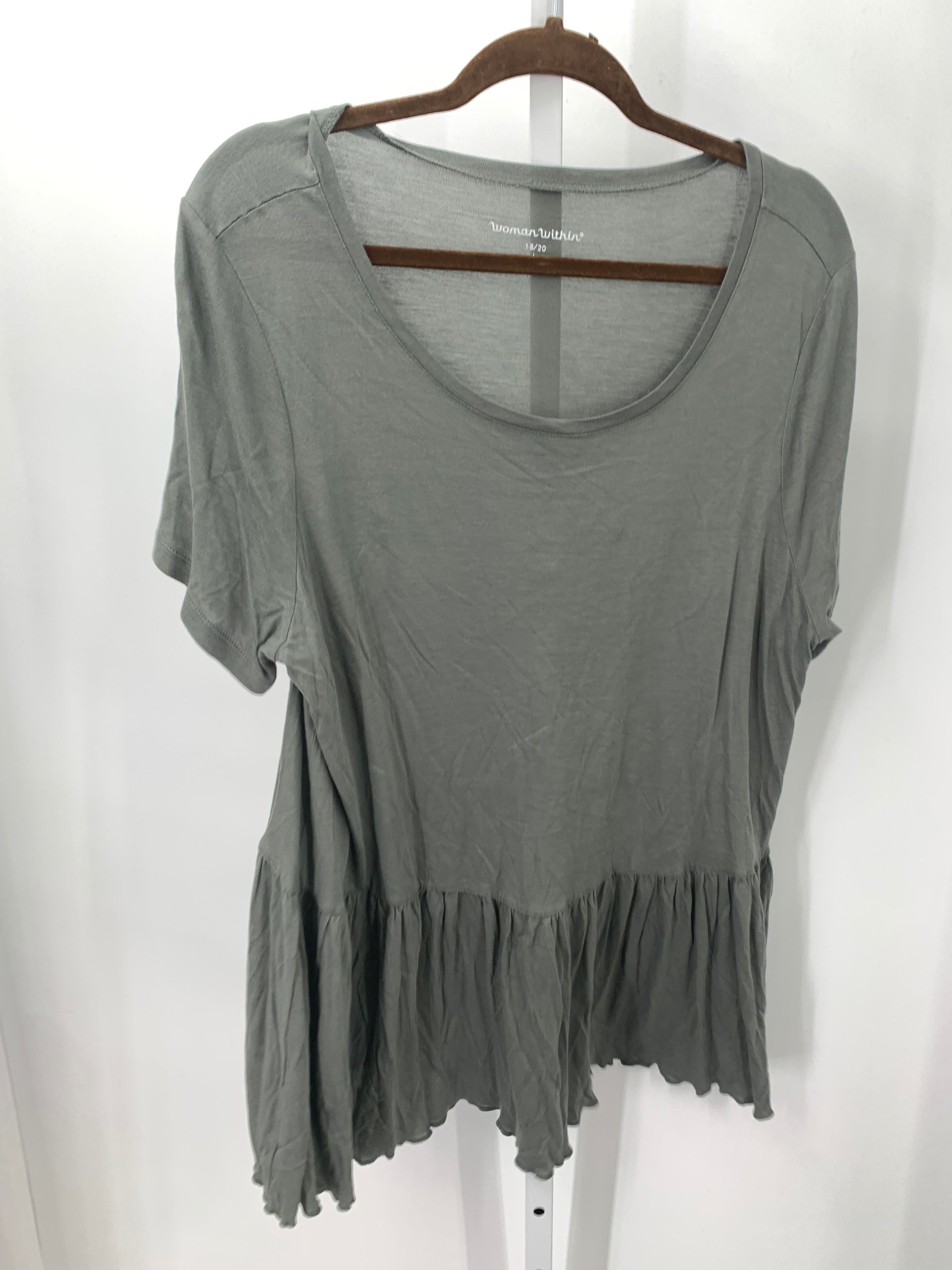 Woman Within Size 18/20 W Womens Short Sleeve Shirt