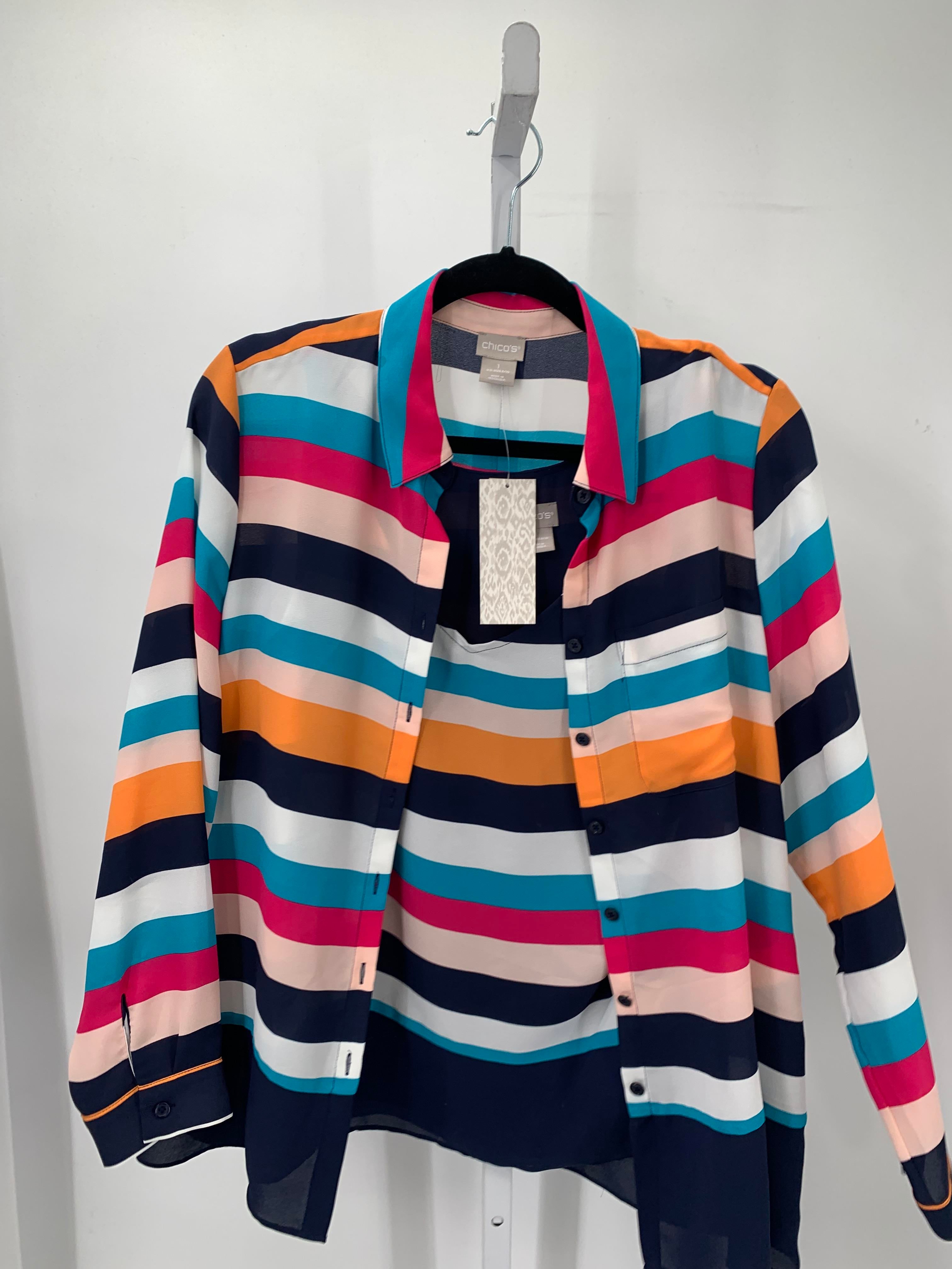 Chico's Size Small Misses Long Sleeve Shirt