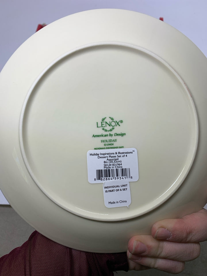 NIB LENOX HOLIDAY INSPIRATIONS & ILLUSTRATIONS DESSERT PLATES.
