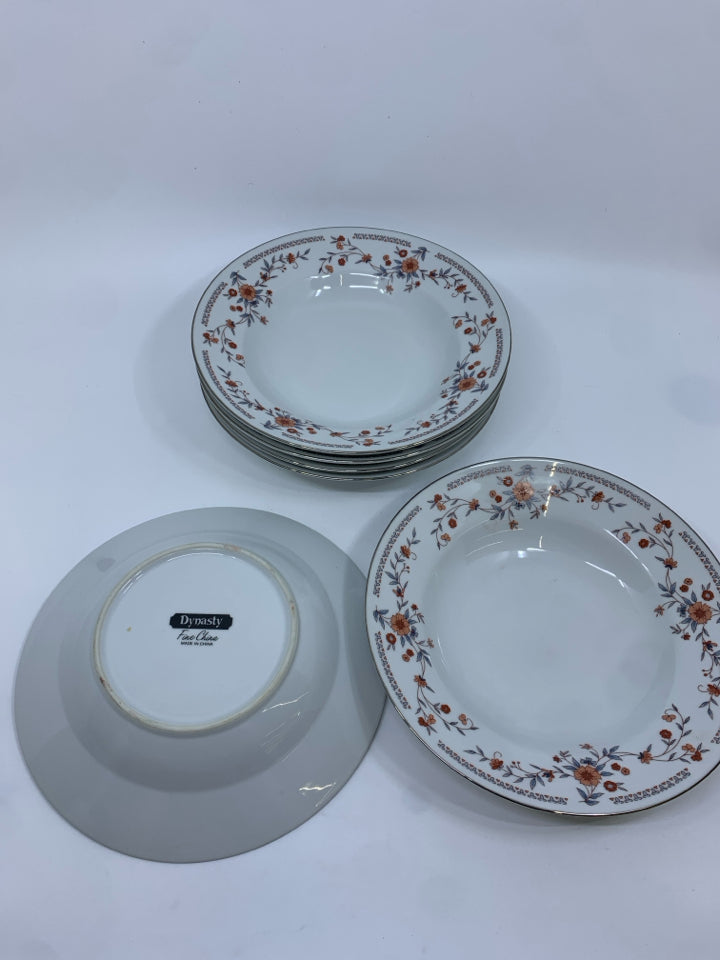 30PC DYNASTY RED FLORAL CHINA SET SERVICE FOR 6.