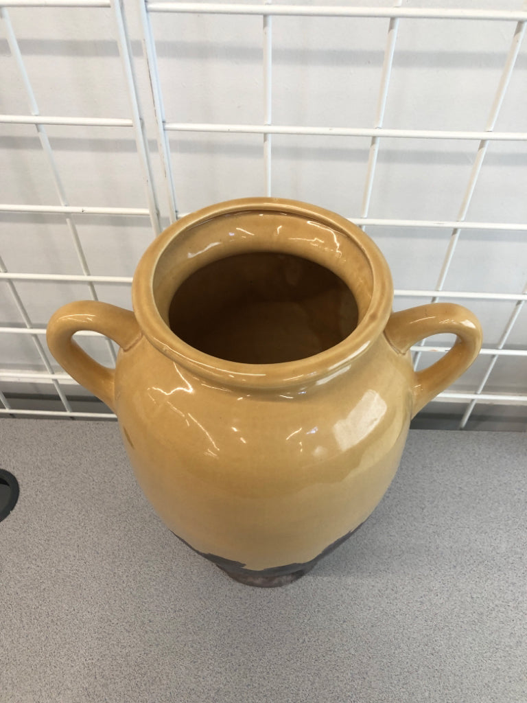 TAN GLAZE AND PURPLE VASE.