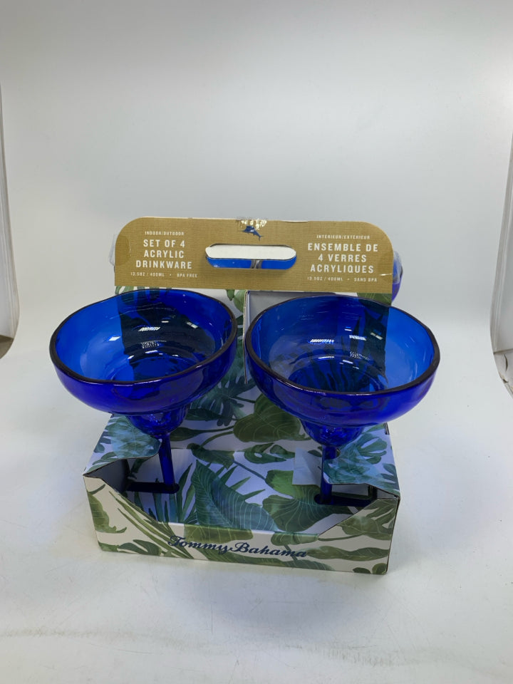 NIP 4 COBALT BLUE ACRYLIC MARGARITA SET.