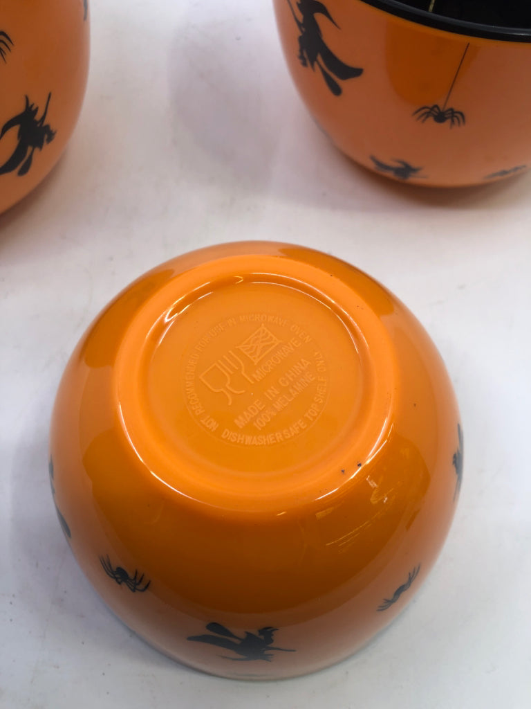 3 WITCH THEMED NESTING BOWLS.