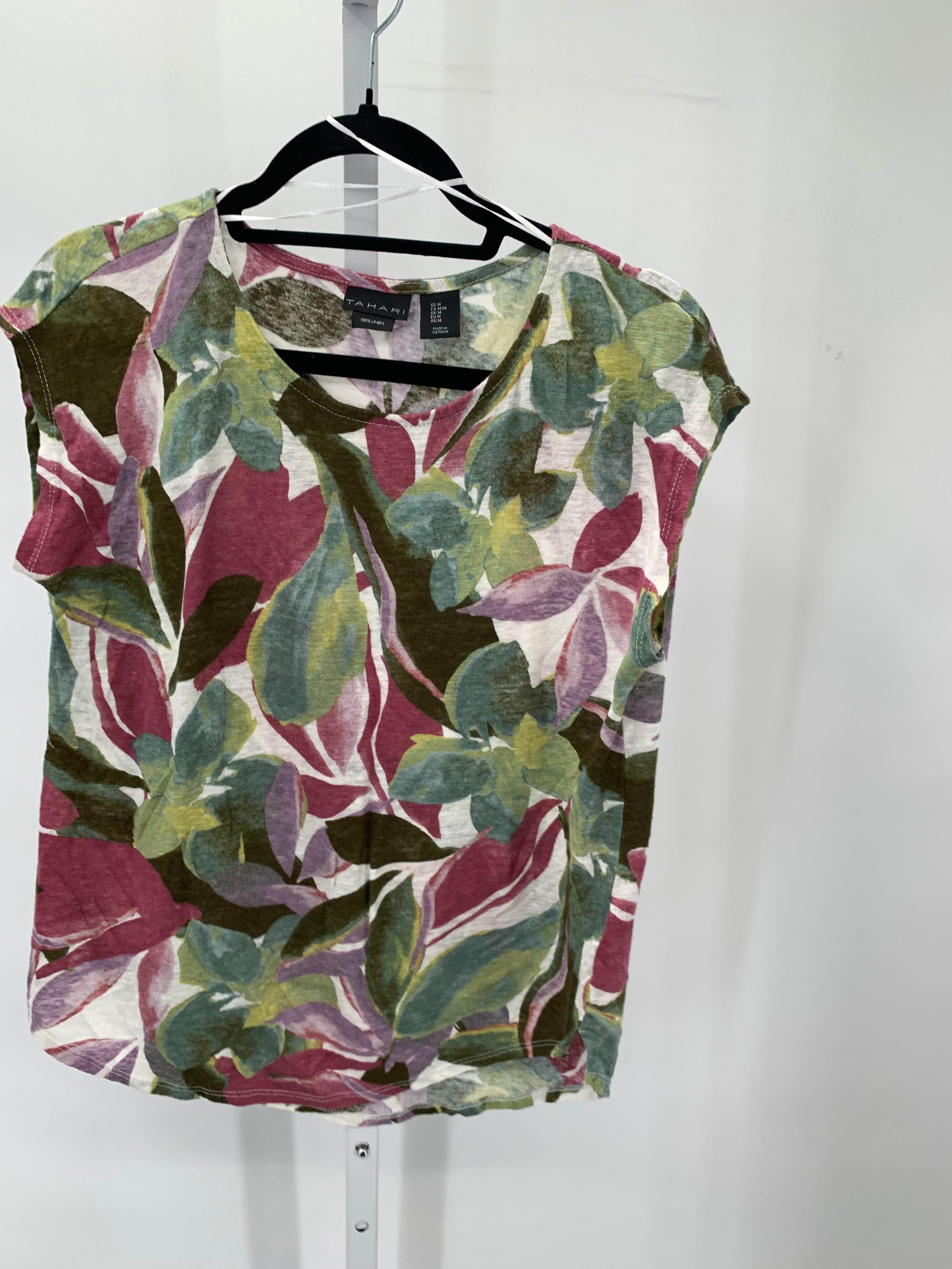Tahari Size Medium Misses Short Sleeve Shirt