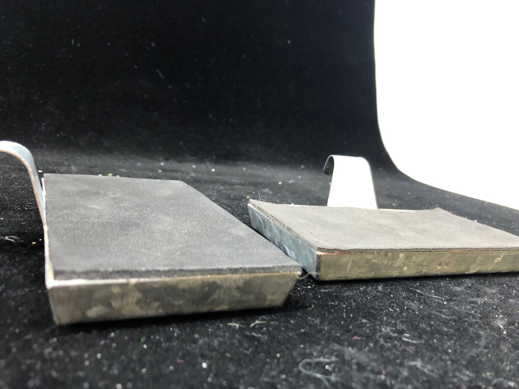 2 GALVANIZED METAL STOCKING HOLDER.