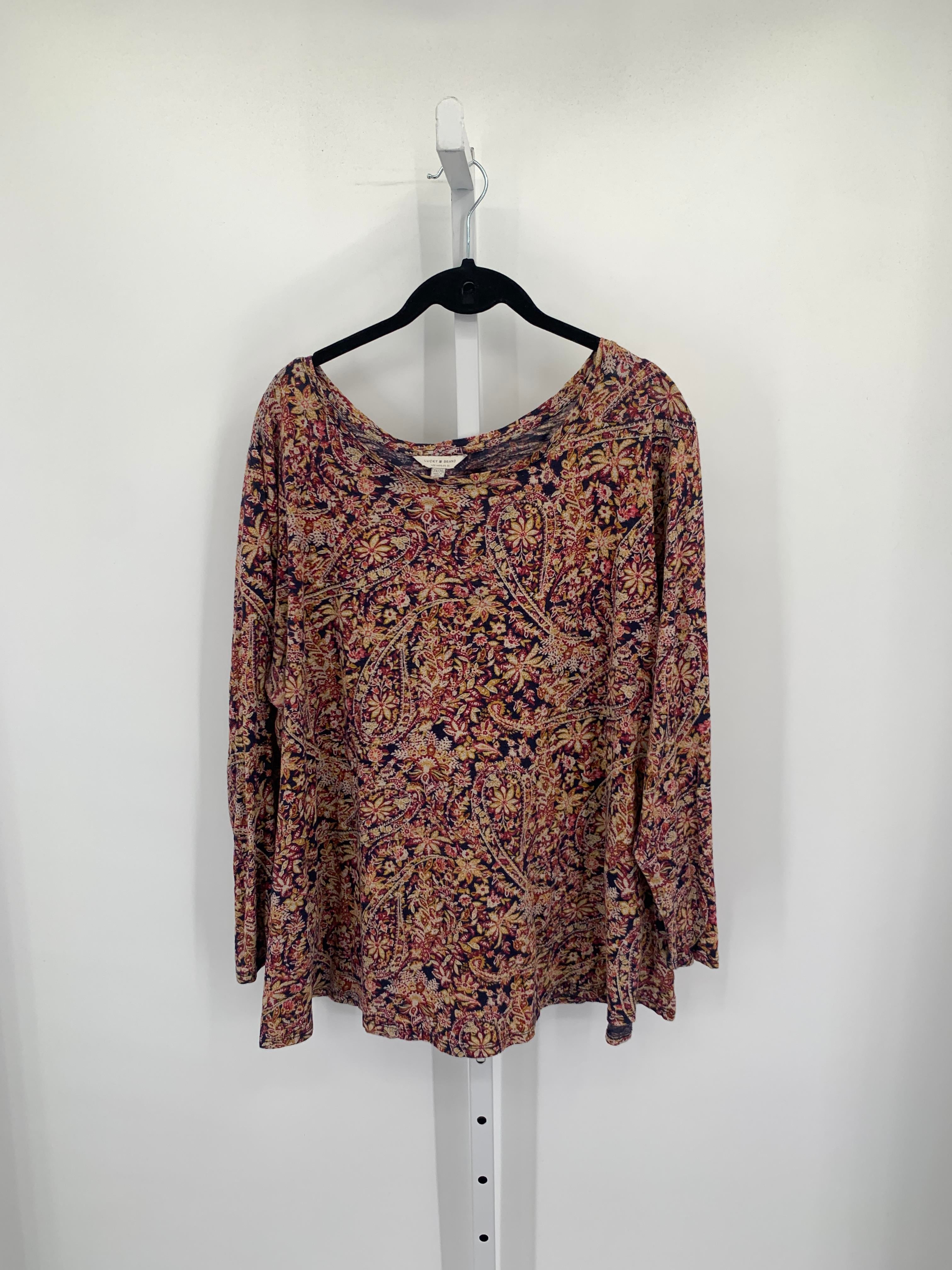 Lucky Brand Size 2X Womens Long Sleeve Shirt