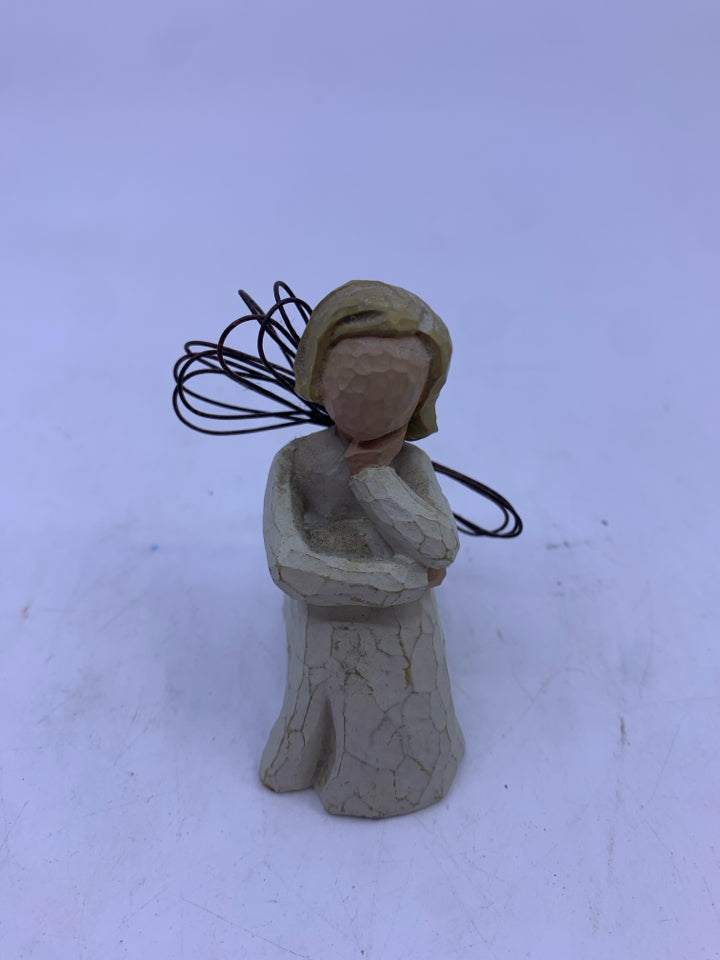 WILLOW TREE SITTING BLONDE ANGEL.