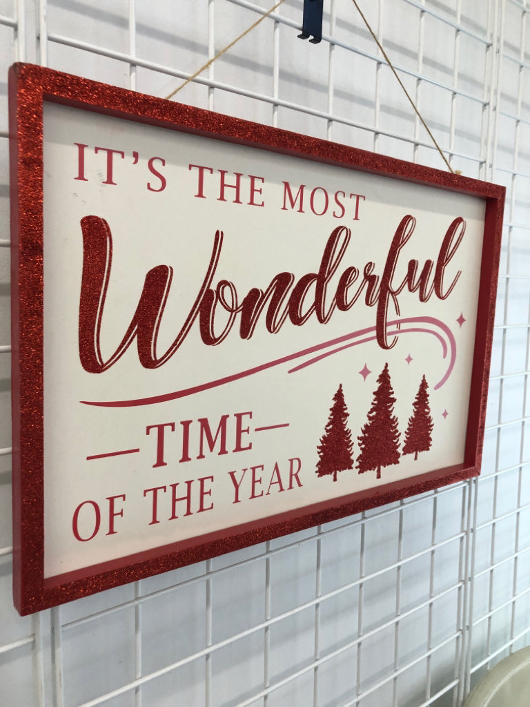 MOST WONDERFUL TIME GLITTER WALL SIGN.