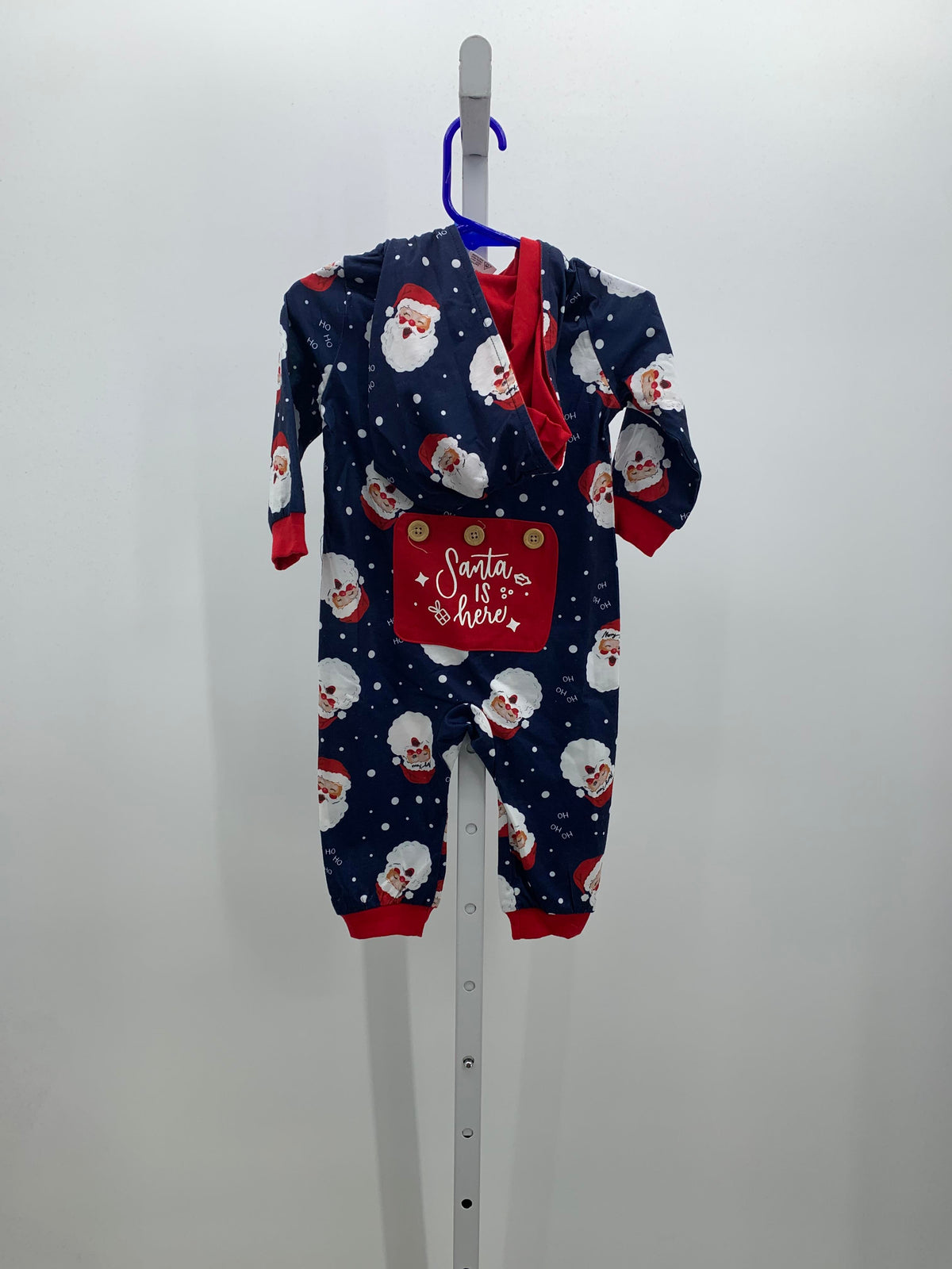 NEW HOODED SANTA LONG SLV ROMPER.