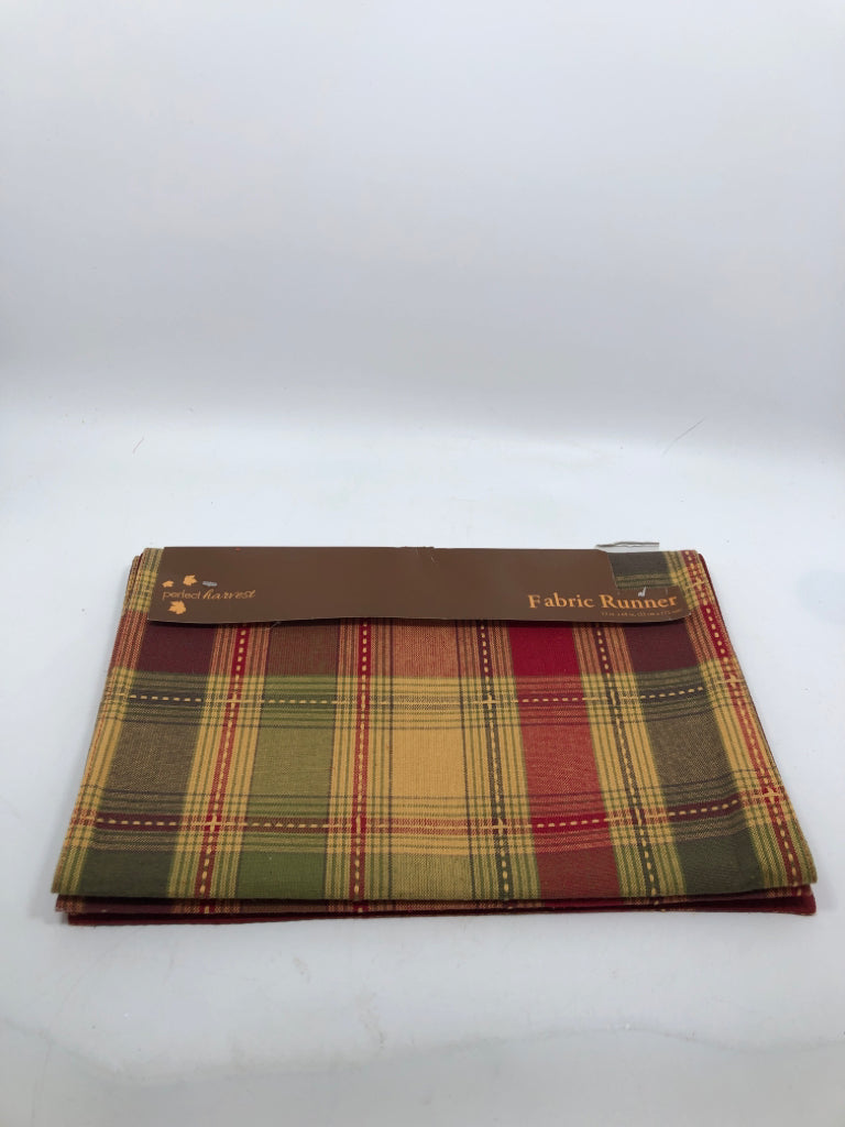 NIP RED YELLOW & GREEN FABRIC RUNNER.