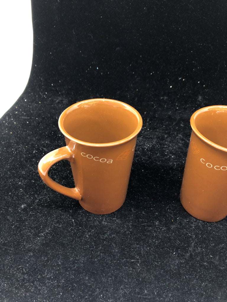 2 HOT COCOA MUGS.