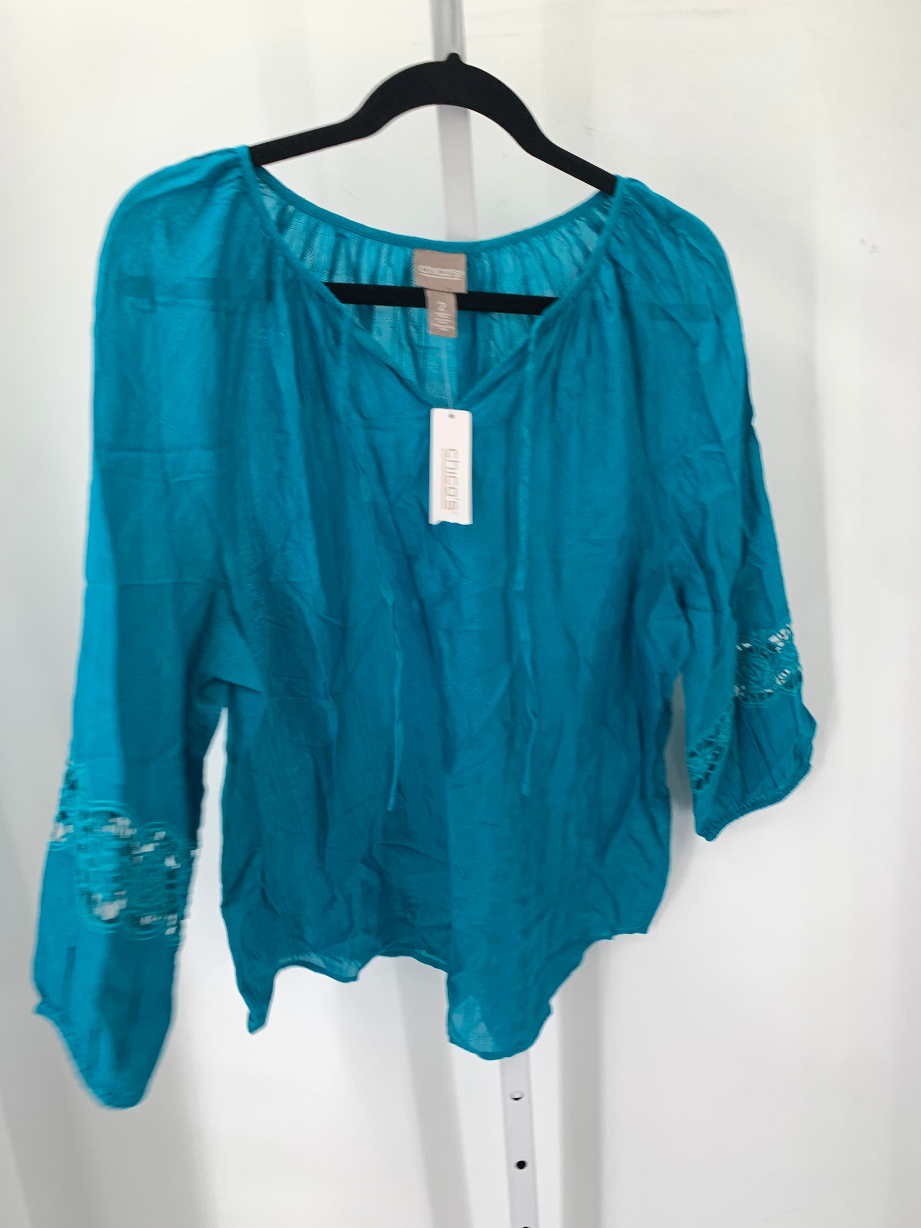 Chico's Size Medium Misses 3/4 Sleeve Shirt