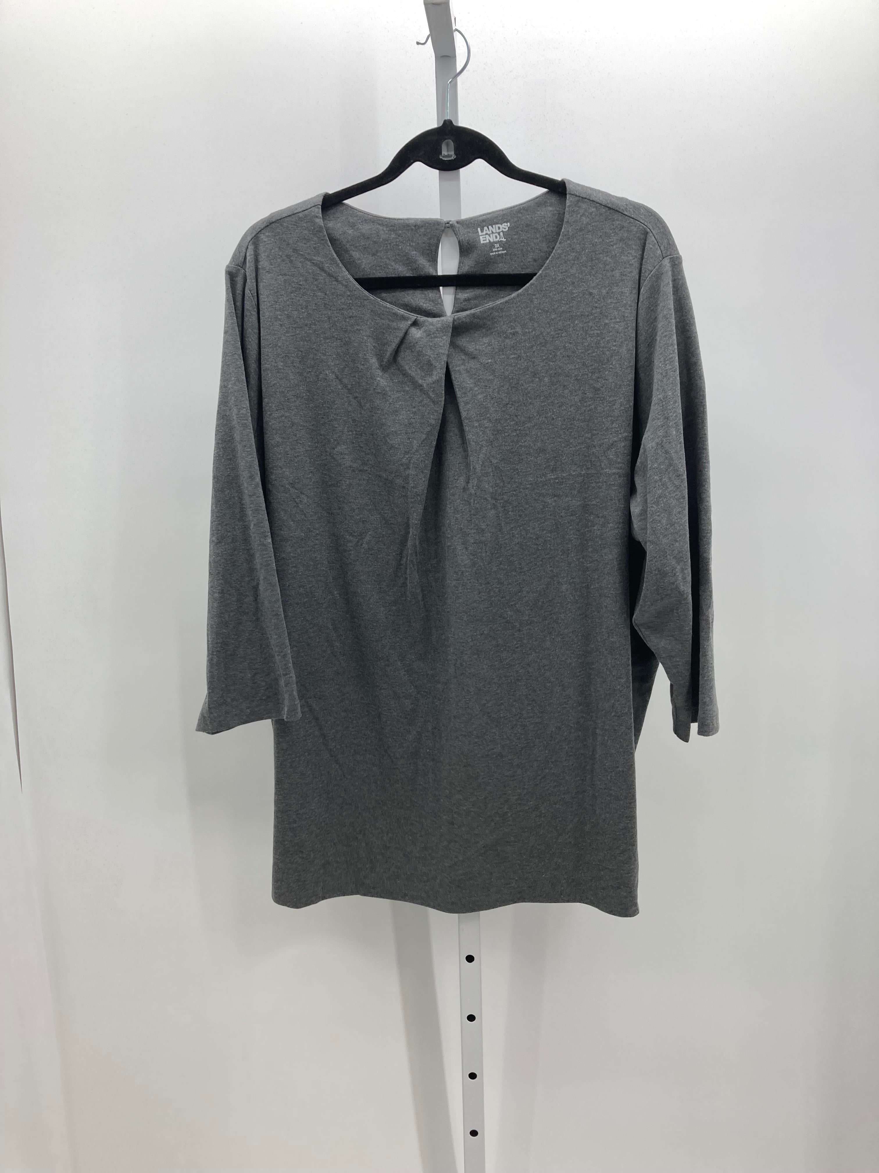 Lands End Size 2X Womens 3/4 Sleeve Shirt