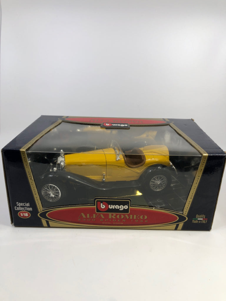 NIB ALFA ROMEO 2300 SPIDER YELLOW CAR.