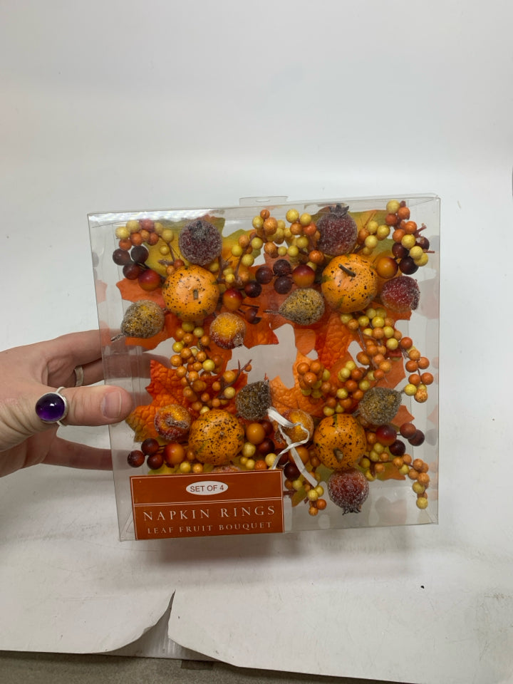 NIB FALL THEMED NAPKIN RINGS.