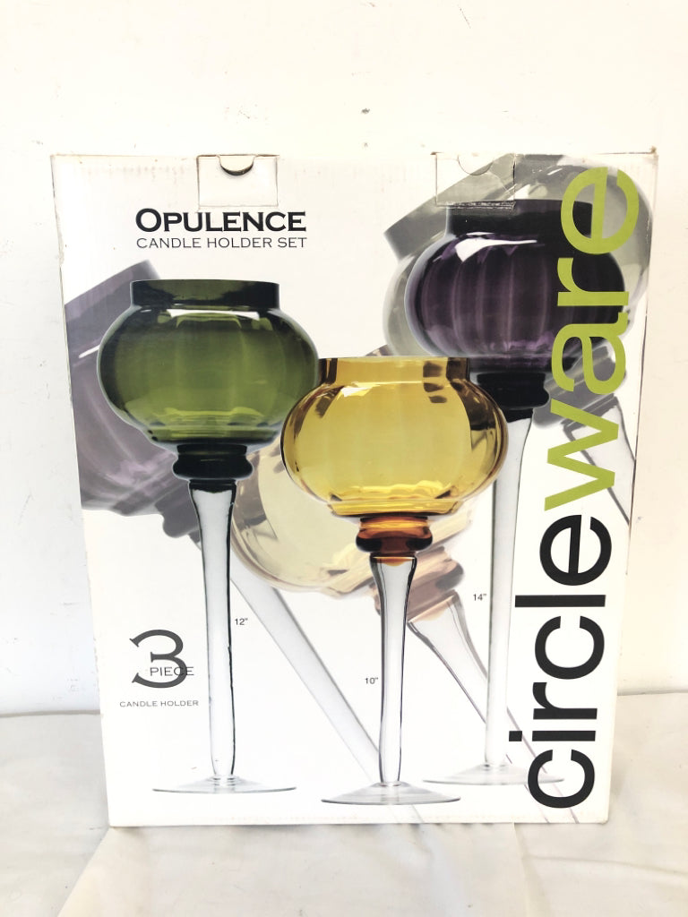 NIB OPULENCE CIRCLE CANDLE HOLDERS.