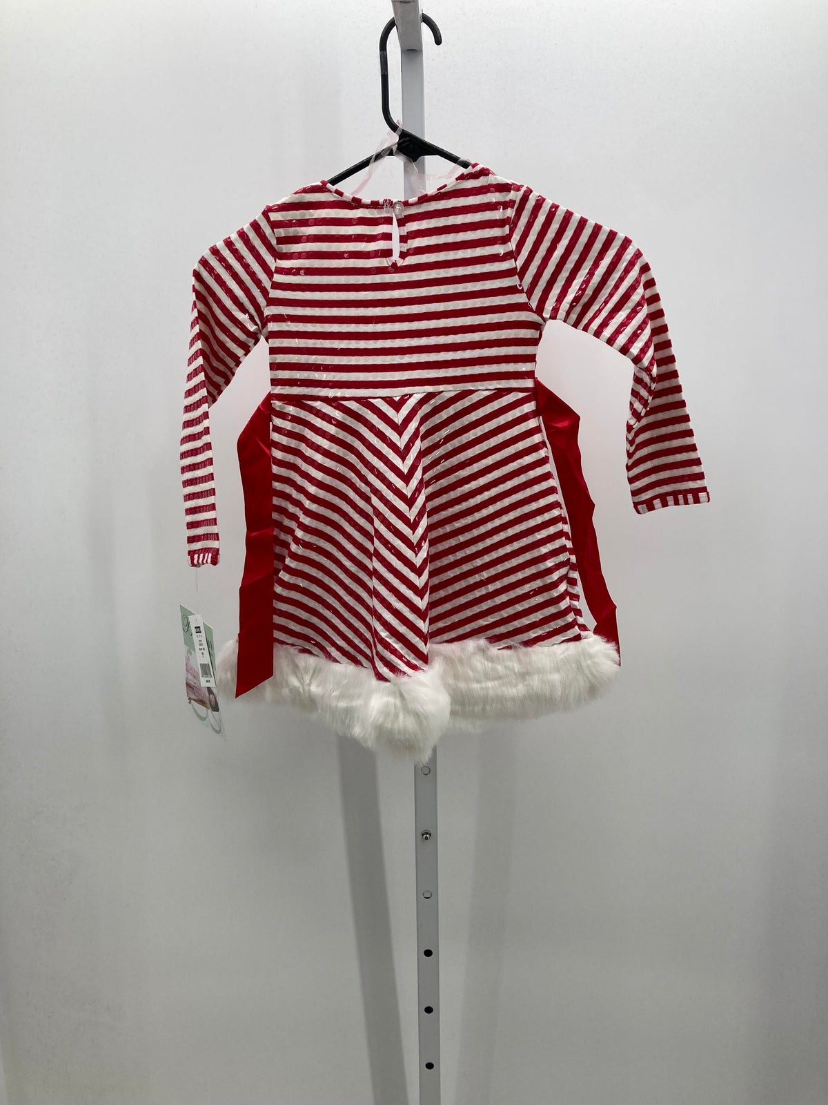 NEW WHITE STRIPES LONG SLV DRESS