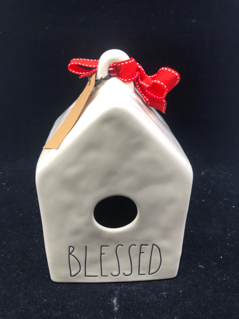 RAE DUNN "BLESSED" BIRD HOUSE.