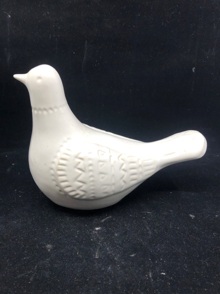 WHITE CERAMIC BIRD.