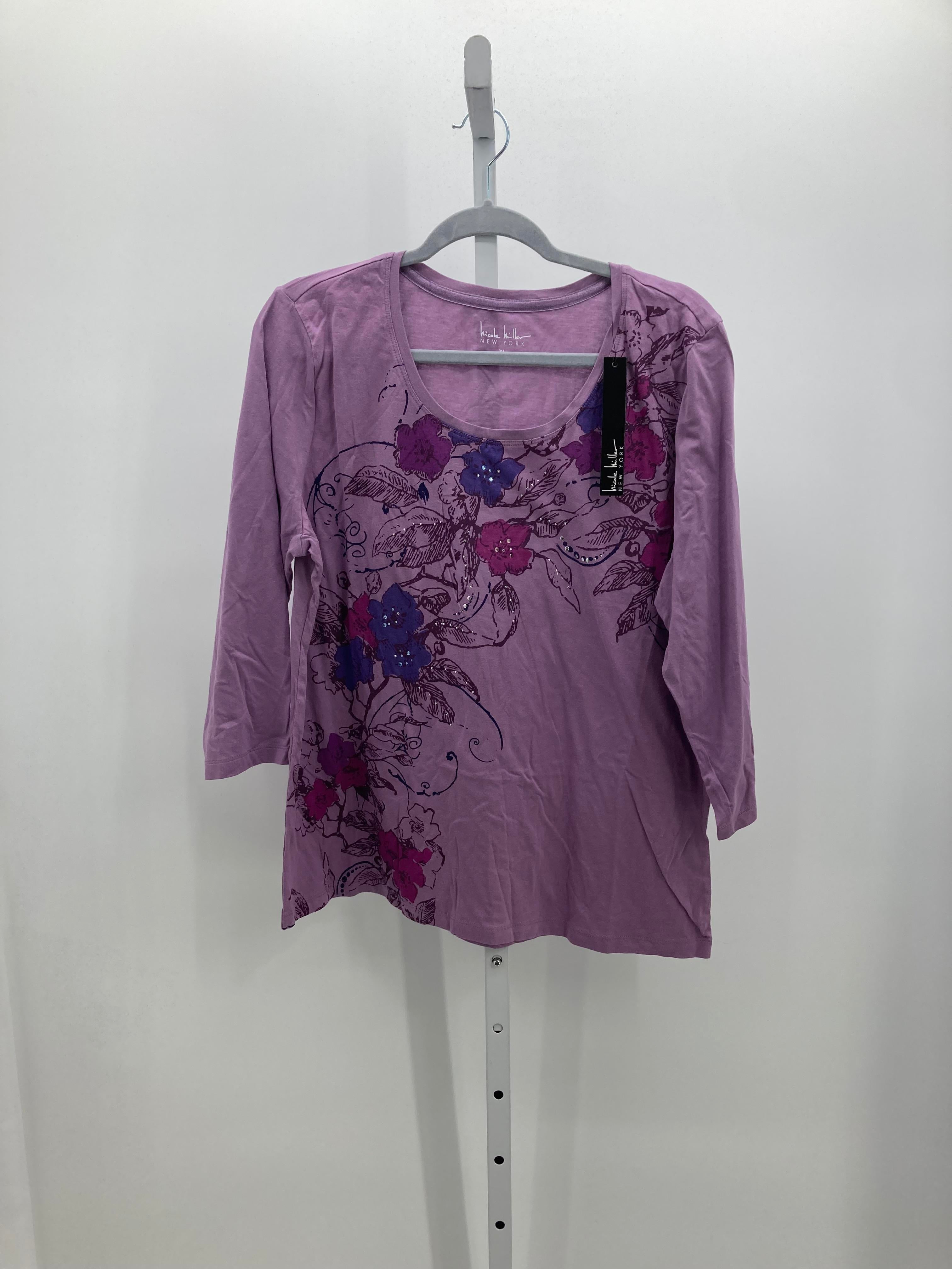 Nicole Miller Size Extra Large Misses 3/4 Sleeve Shirt