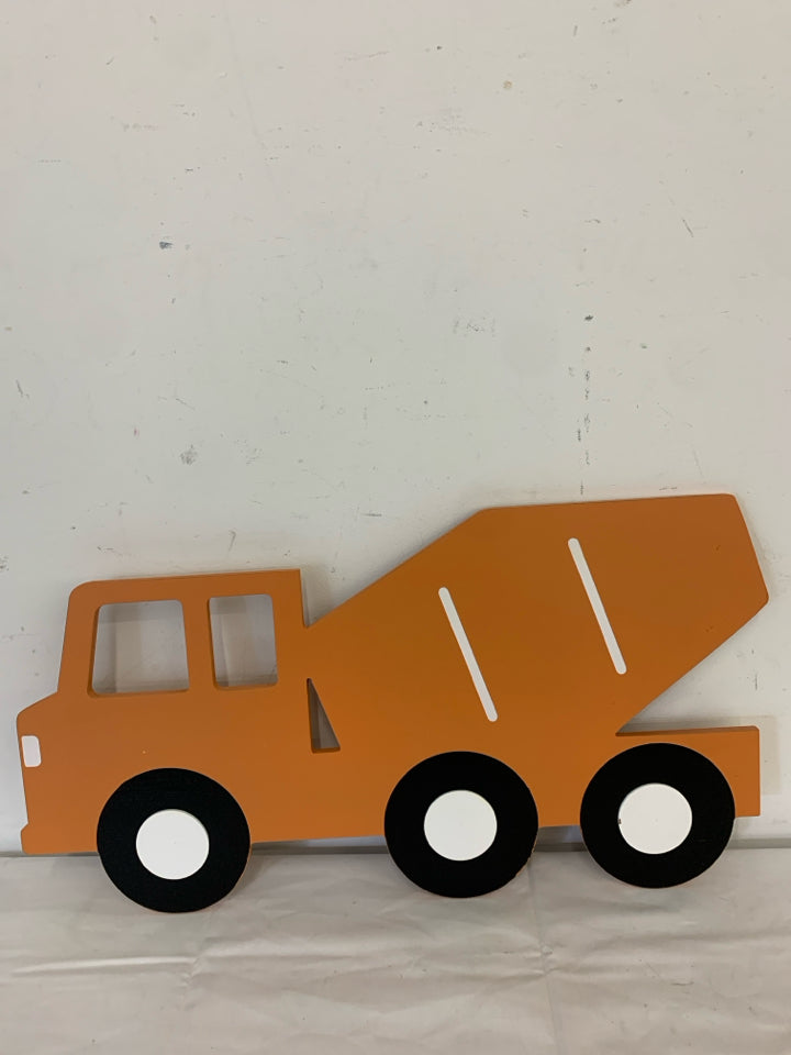 ORANGE CONSTRUCTION TRUCK WALL HANGING.