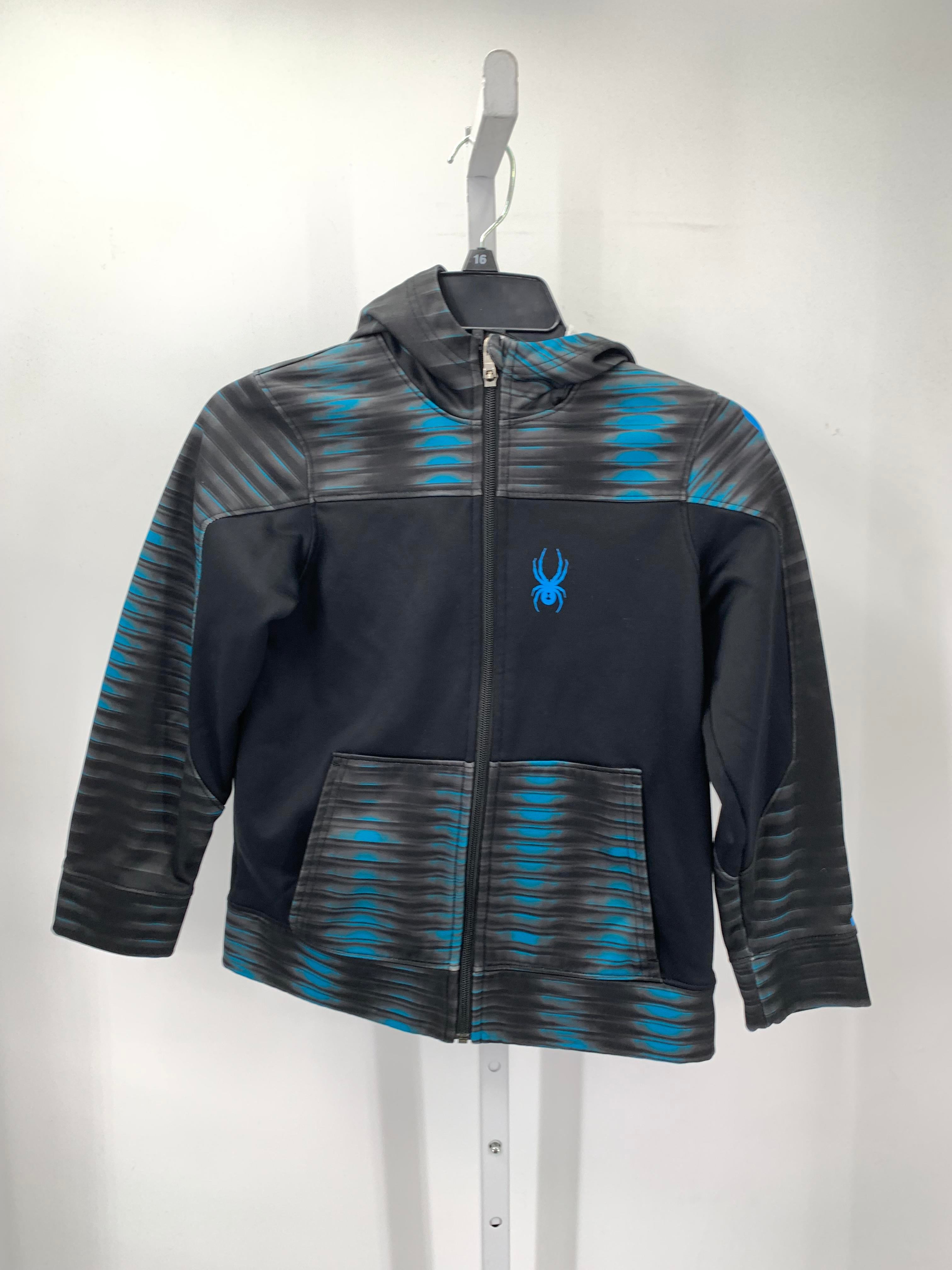 BLUE HOODED ZIP KNIT